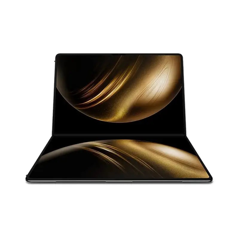 Laptop flexible con pantalla OLED grande, abierta y cerrada